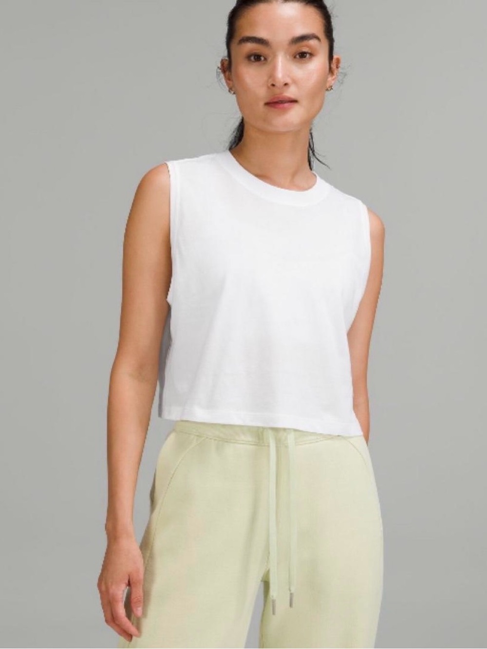 lululemon athletica White Cropped Muscle Tee